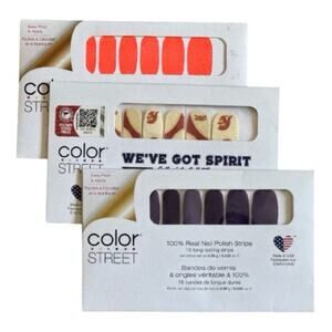 Color Street Nail Polish Strips 3 Sets NEW Orange, Purple, USC
